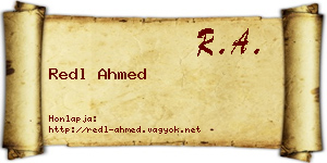 Redl Ahmed névjegykártya